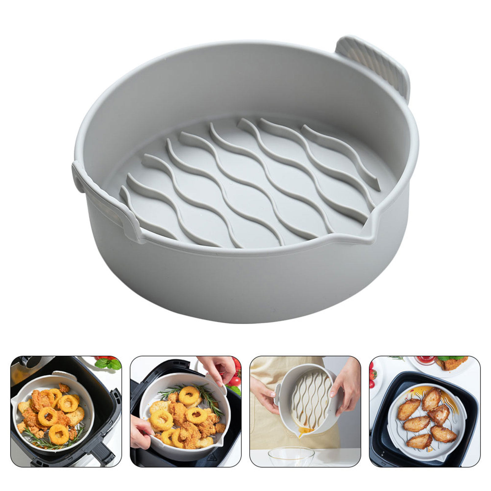 Air Fryer - 에어프라이어용 실리콘 라이너, 눌어붙지 않는 재사용