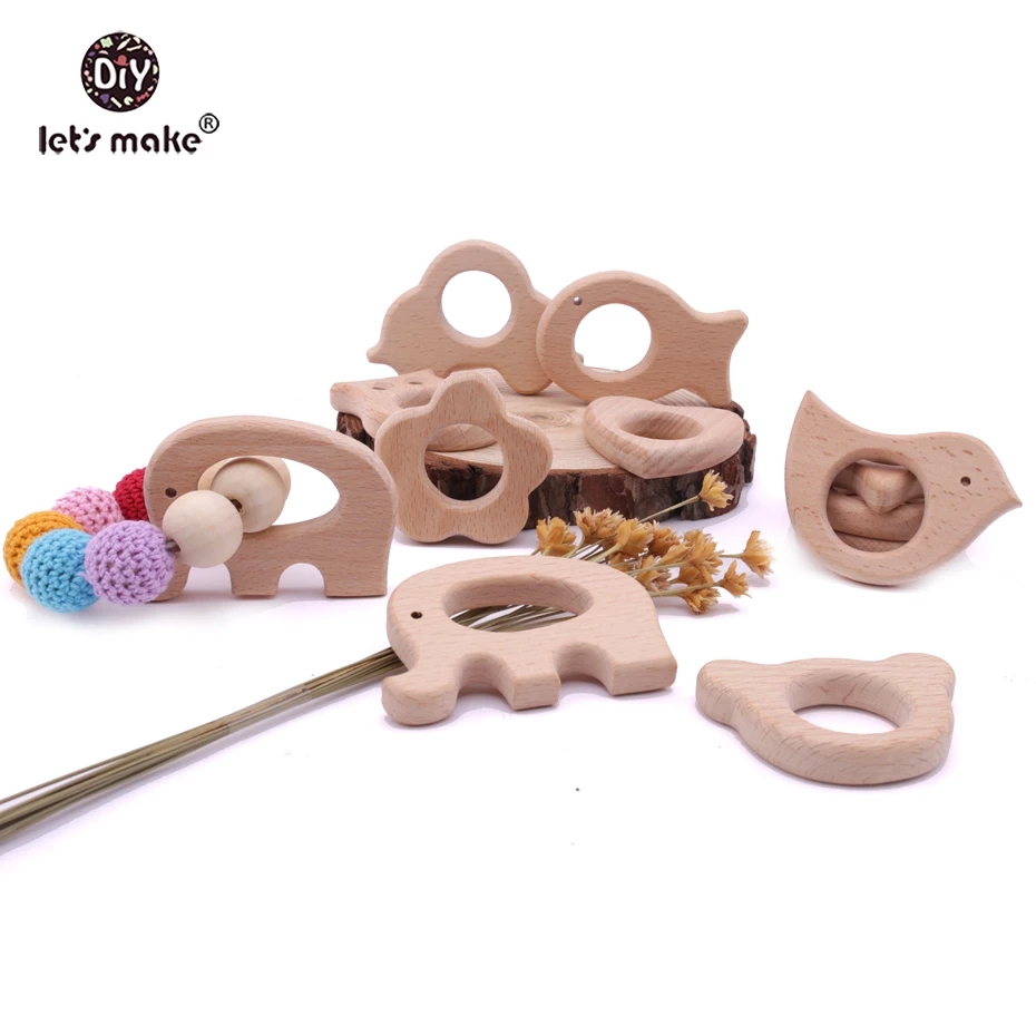 1PC 아기 Teether 동물 나무 반지를 만들자 유 - Kitchen Appliances Video 리뷰 및 가격